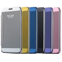 2016 luxury case для lg g5 пк зеркало кожа smart view откидная крышка гальванических