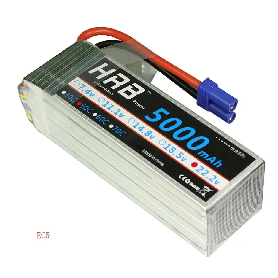 Распродажа аккумулятор hrb Lipo 2 S 3 S 4S 5S 6 S 7,4 V 11,1 V 14,8 V 1500 mah 2200 mah 3300 mah 4200 mah 5000 mah 5200 mah 6000 mah Батарея - Цвет: 6S 5000mah 50C EC5