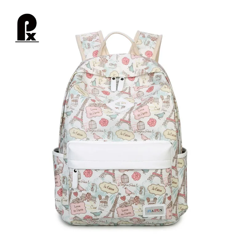 

Women Canvas Backpack Cartoon Printing School Bags for Teenager Girl Shoulder Bag Casual Cute Rucksack Bookbag Mochila Feminina
