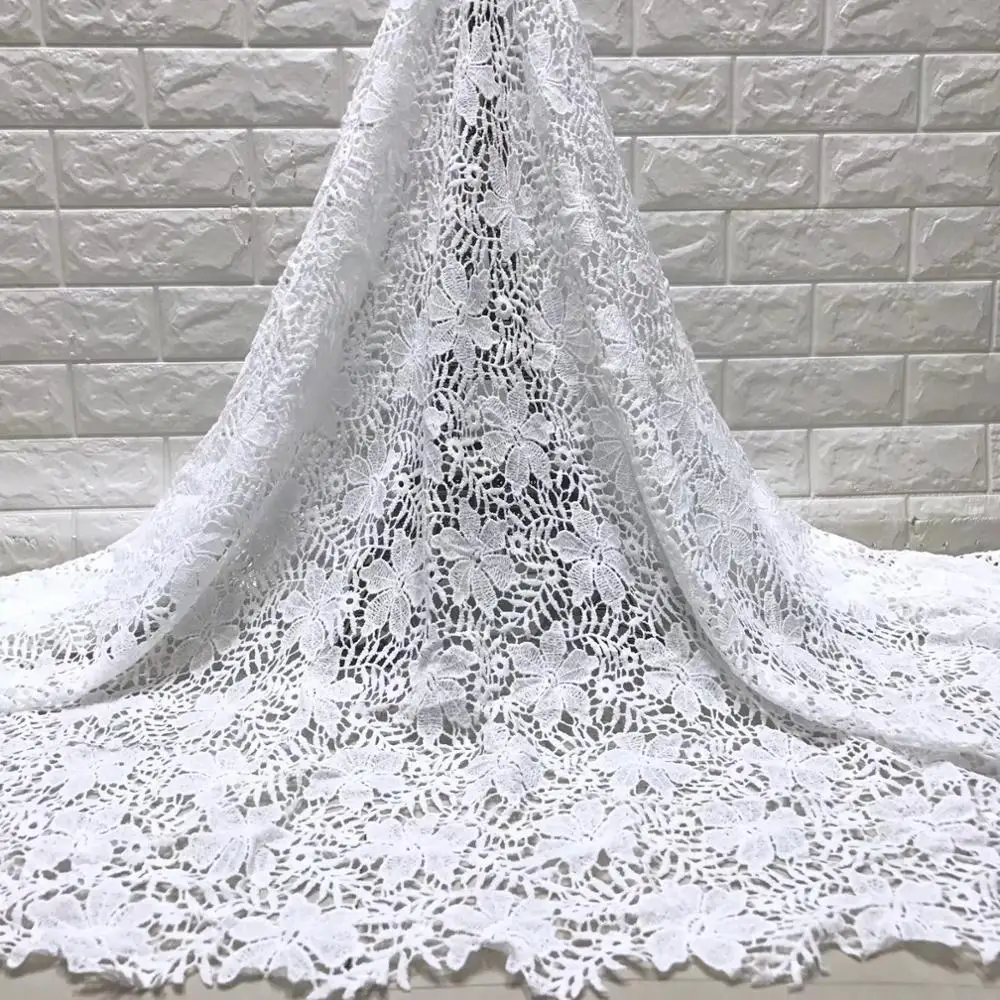 

Pure White African Lace Fabrics 2019 High Quality Lace Nigerian Tulle Lace Fabric Bride Milk Silk French Net Lace Fabric