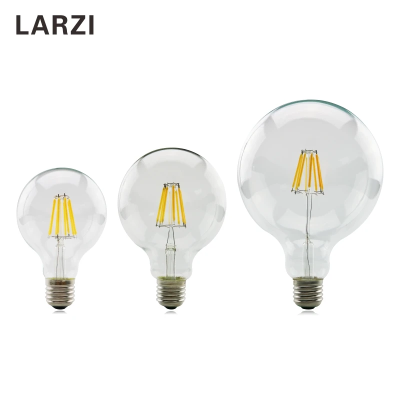 

LARZI LED Edison Bulb E27 G80 G95 G125 LED 220V LED Bulb Filament Light 220V 2W 4W 6W 8W Antique Retro Vintage Glass Bulb Lamp