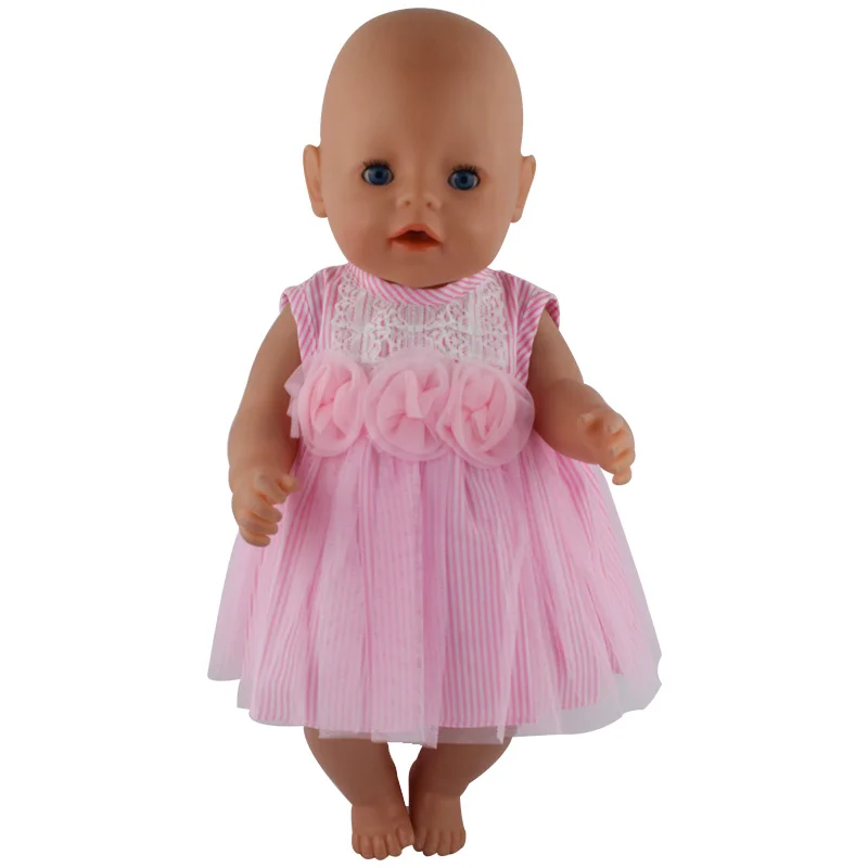 

2color choose 1=Pink Dress+Underwear clothes Wear fit 43cm Baby Doll Clothes and Accessories, Children best Birthday Gift