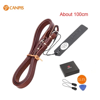

100% Genuine CANPIS Brown Leather Camera Shoulder Neck Carrying Strap About 100cm for Leica Fujifilm DSLR Camera