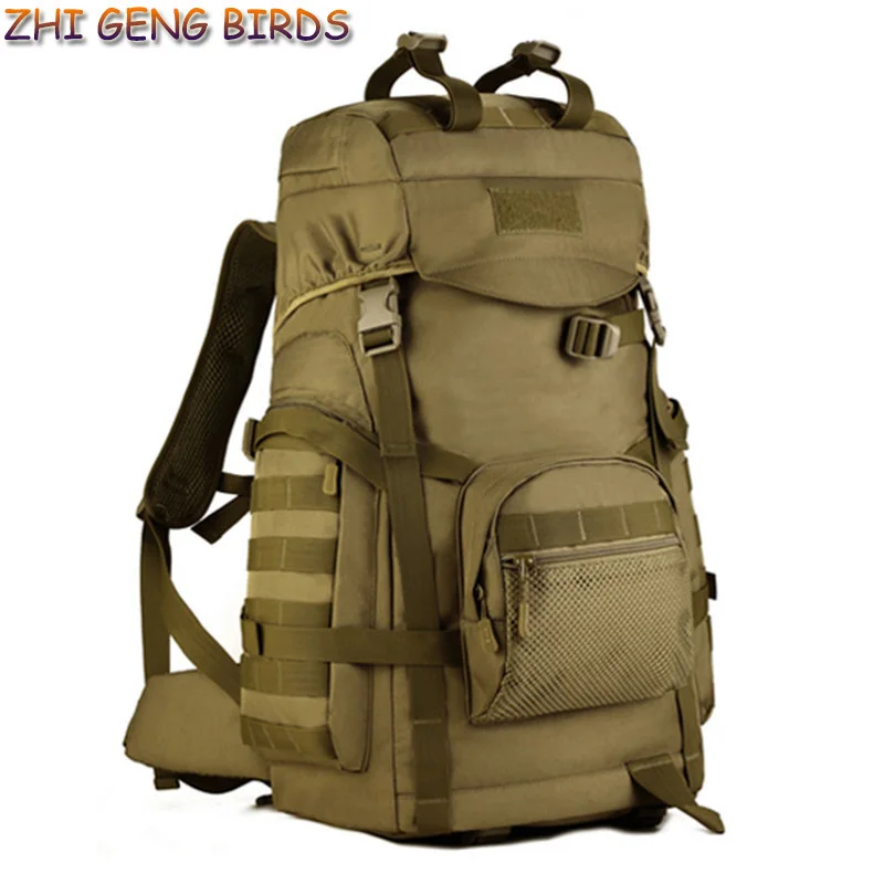 ZHI GENG BIRDS! 60L Men Military Backpacks High Quality Waterproof