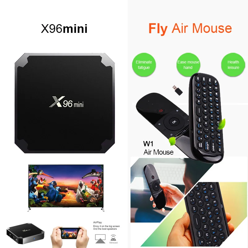 

X96mini TV Box X96 Android 7.1 Amlogic S905W Quad Core 2.4GHz WiFi 1G8G/2G16G 4K HD Set-top Box Media Player PK X92 H96