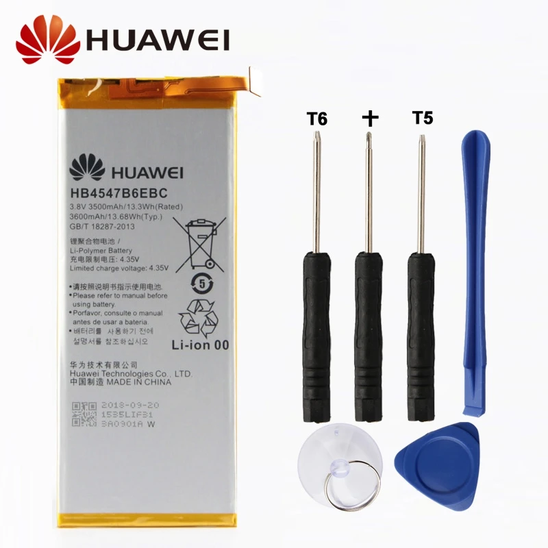 

Original Replacement Battery Huawei HB4547B6EBC For Huawei Honor 6 Plus PE-TL20 PE-TL10 PE-CL00 PE-UL00 Phone Battery 3600mAh