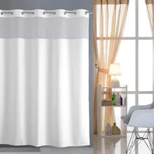 High-end Hotel Polyester Shower Curtain Household Thickening Large Ring With Yarn Bathroom Curtain Bathroom Partition Curtain