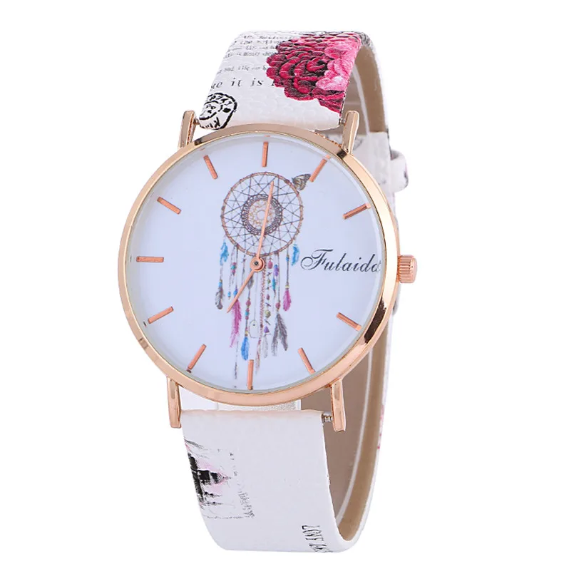 Часы женские кварцевые аналоговые с рисунком Ловца снов из ПУ кожи|clock fashion|clock