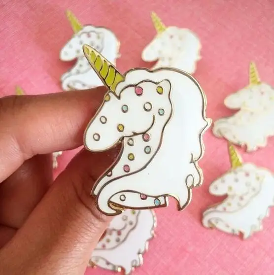 

Jisensp Fashion Cartoon badge Unicorn Brooch Women Collar Enamel Pin Icons Brooches For Women Lapel Pins Clothing Accessories