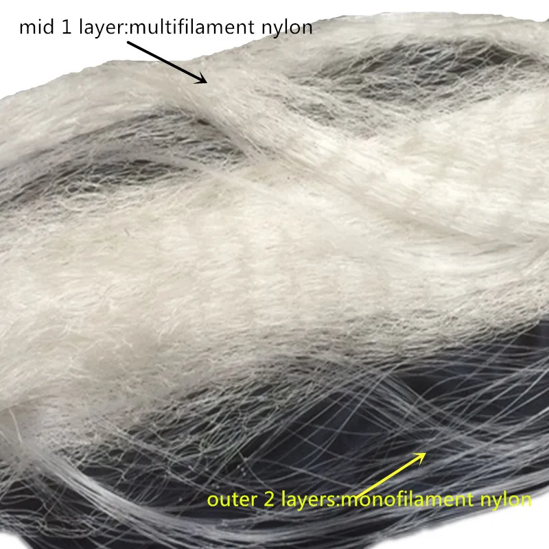 depth1.5m-4.0m lenght 50m 3 layers gill net  sink fload net fishing nets nylon fishing network fishing tool rede de pesca tool
