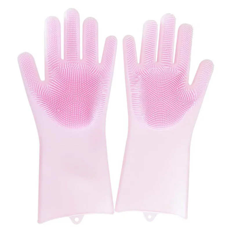 one Pair Magic Silicone Rubber Dish Washing Gloves Eco Friendly