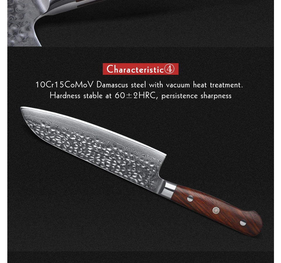 XINZUO Высокое качество 7 дюймов Santoku ножи Дамасская сталь шеф-повара кухонные ножи острый Кливер ножи подарок нож палисандр ручка