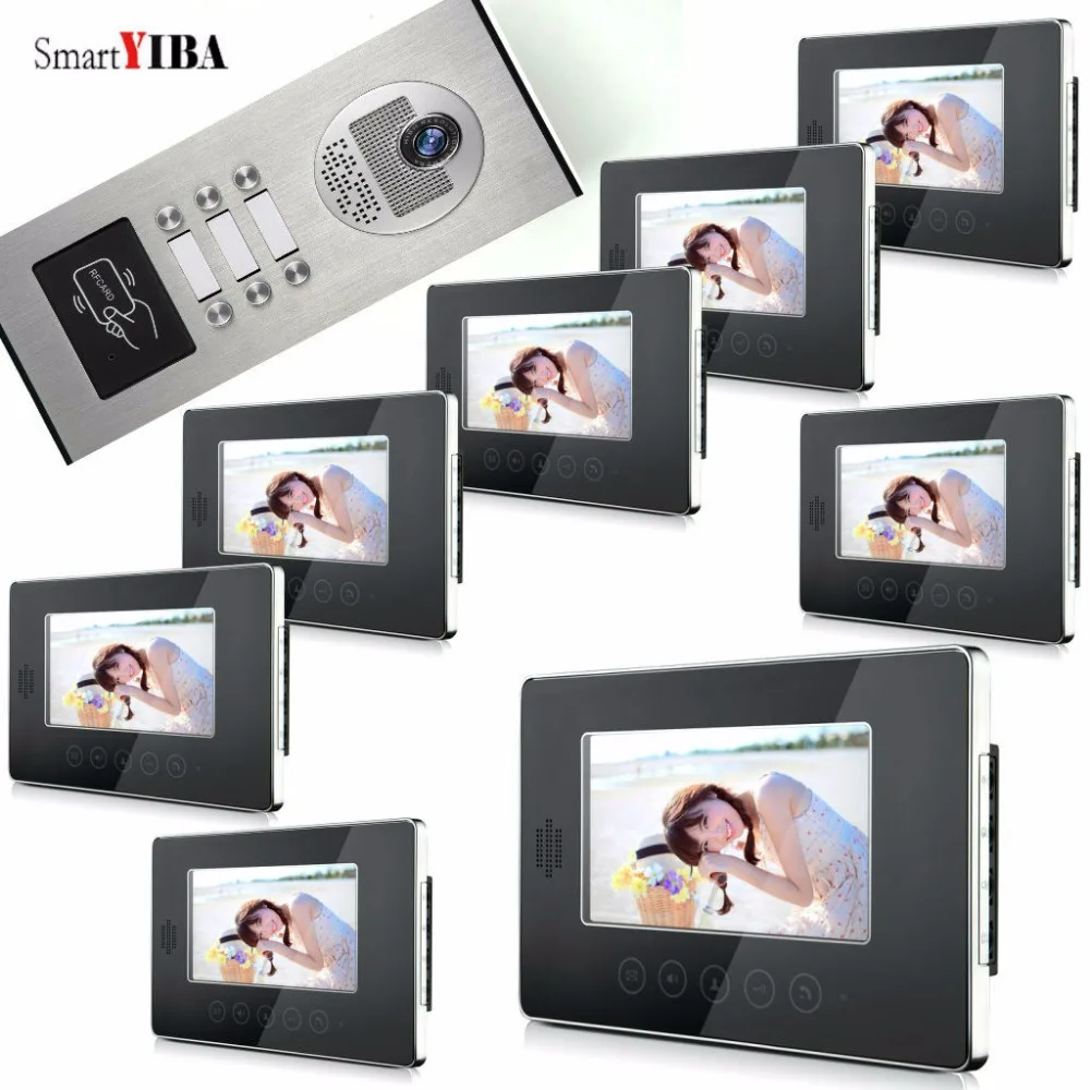 

SmartYIBA Video Doorphones RFID/Code Outdoor Camera For 2 to 12 Stories Buildings Apartments Doorbell Door Phone Intercom Kits