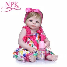 NPK 2" Reborn Baby Doll девочка-принцесса куклы всего тела мягкого силикона для маленьких девочек 55 см новорожденных реалистичные bonecas для маленьких девочек игрушки