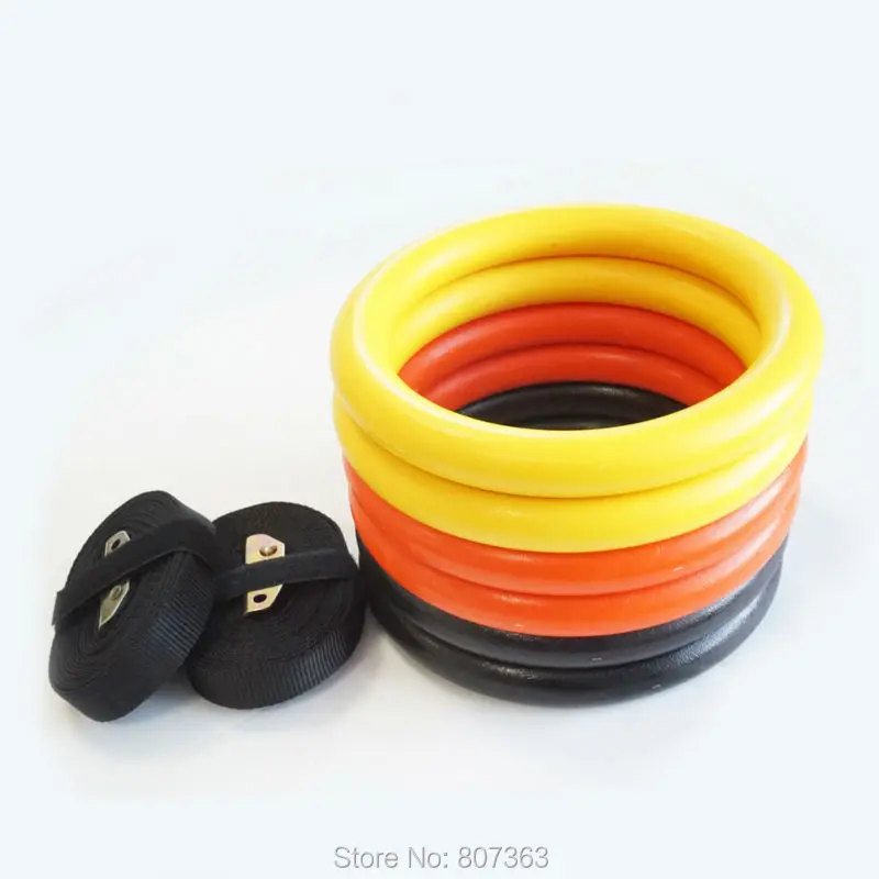 ABS 1.1" Portable Colorful Crossfit Gymnastics Rings Gym Home Fitness