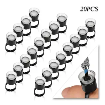 

20pcs Tattoo Ring Cups Sponge Microblading Pigment Container Box Holder Tattoo Ink Cups Tattoo Accessories