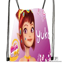 Custom Mia and Magic Me Drawstring Backpack Bag Cute Daypack Kids Satchel Black Back 31x40cm 180531