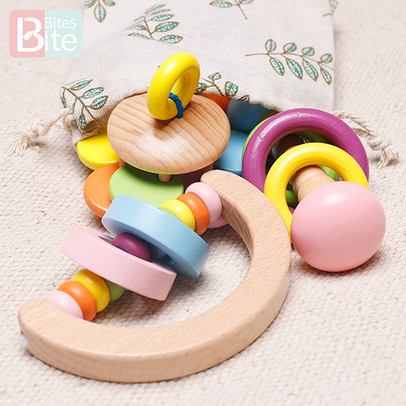 Baby Toys Rattles Educational-Toy Gift Wooden Play Early-Musical Game-Teething Toddler