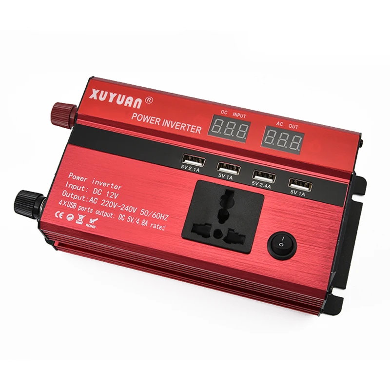 VicTsing Power Inverter 3000W DC 12V to AC 220V Sine Wave Convert 4 USB Ports 1 Socket Power Inverter Charger 12V to 220V       (2)