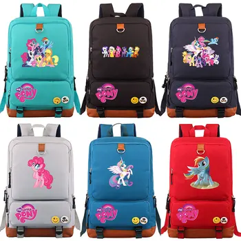 

Cutie My Little Pony Rainbow Dash Pinkie Pie Boy Girl School bag Women Bagpack Teenagers Schoolbags Canvas Men Student Backpack