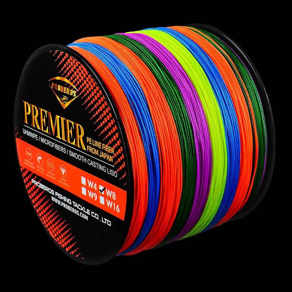 Proberos Fishline 8 стендов 300 м& 500 м& 1000 м рыболовная леска красный/зеленый/серый/желтый/синий 8 плетений плетеная леска 20LB-300LB PE леска - Цвет: Multicolor