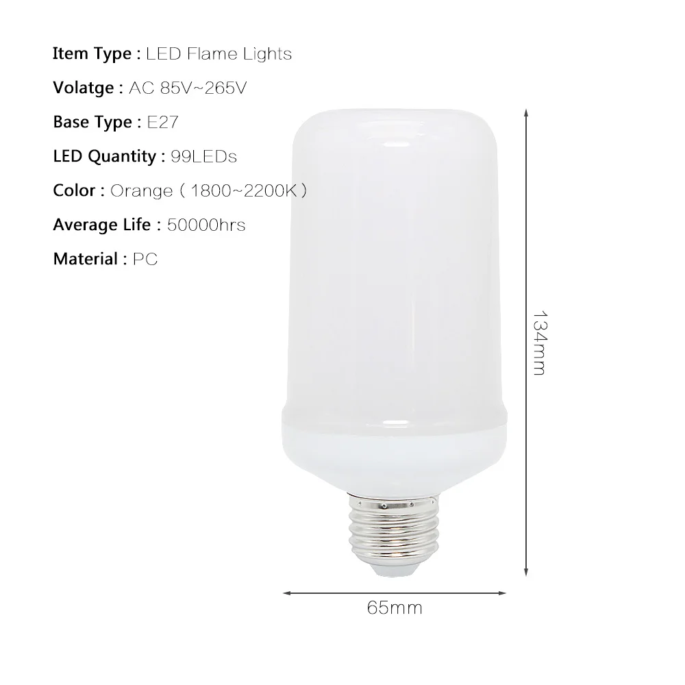 E27 E26 моделирование эффект пламени светодиодный свет лампы из ткани, имитирующий огонь мерцания беспламенная, декоративная лампа 85 V-265 V для