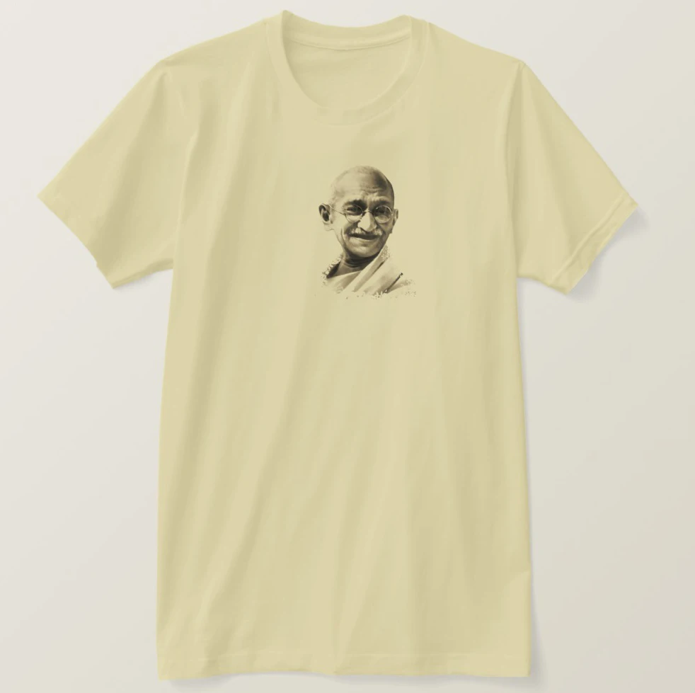 Мужская хлопковая футболка с принтом Mahatma Gandhi коротким рукавом 2019 | одежда