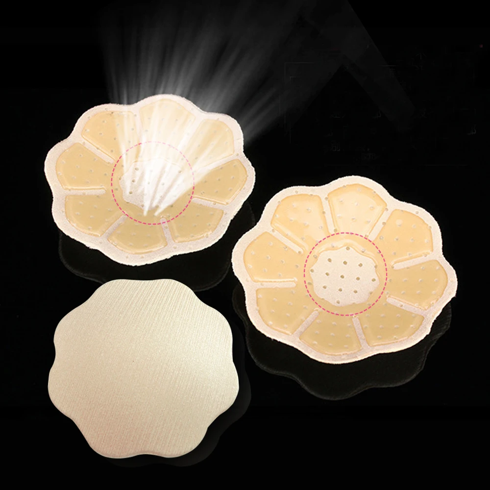 

2019 Summer Newest Wire Drawing Design Silicone Nipple Cover Reusable Breast Pasties Round and Flower Nipple Cover Invisible