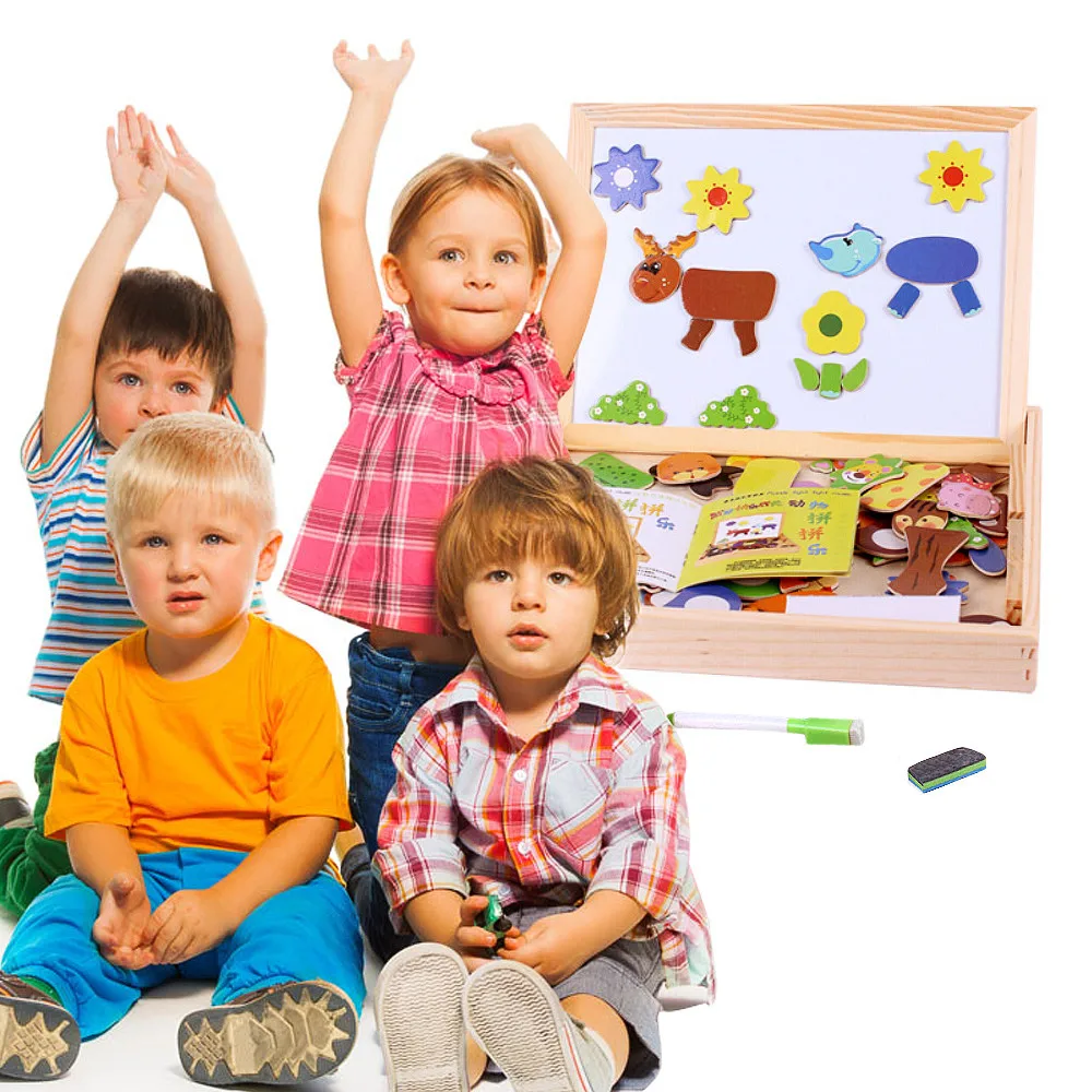 

2019 hot sale Multifunctional Drawing Writing Board Magnetic Puzzle Double Easel Toys high quality Educational Toy for Kids Gift