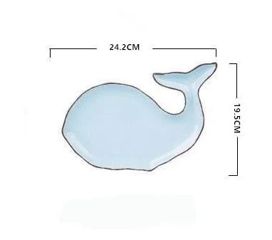 Креативная столовая посуда серии "Прекрасный океан", тарелка соусник для завтрака, Кит, раковина, морская звезда, гребешок, столовая посуда 0416 - Цвет: whale plate
