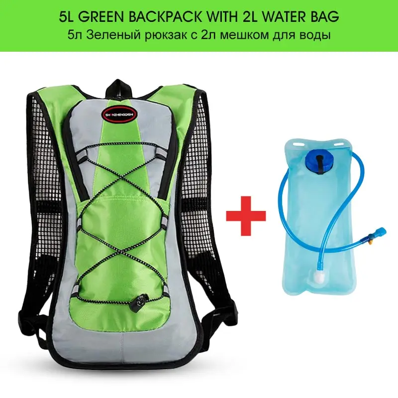 Нейлоновый жилет для марафона, гидратация, рюкзак для бега, сумка для бега на открытом воздухе с сумкой для воды 2л, сумка для пеших прогулок, велосипедная сумка, спортивные аксессуары - Цвет: Green