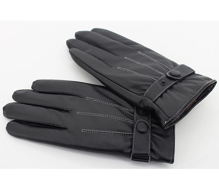 Мужские кожаные перчатки Роскошный коралловый флис Insides сенсорный экран водительские перчатки мужские Сенсорный экран варежки модные