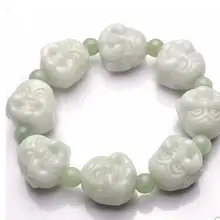Груз из натурального нефрита головы Будды 18 мужчин и Женщин нефритовый браслет нефритовый бисер браслеты с сертификатом Ock