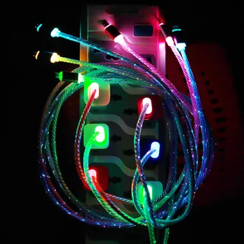 

Colorful Luminescent data USB line LED gradient light for Apple iPhone 5s/6s for Android mobile phone charging line