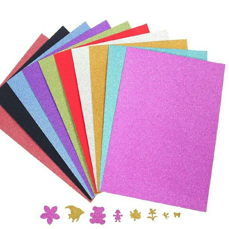 

20pcs/pack New A4 Glitter A4 Gold Powder Sponge Paper sticker Handmade DIY Crafts Materials Kids