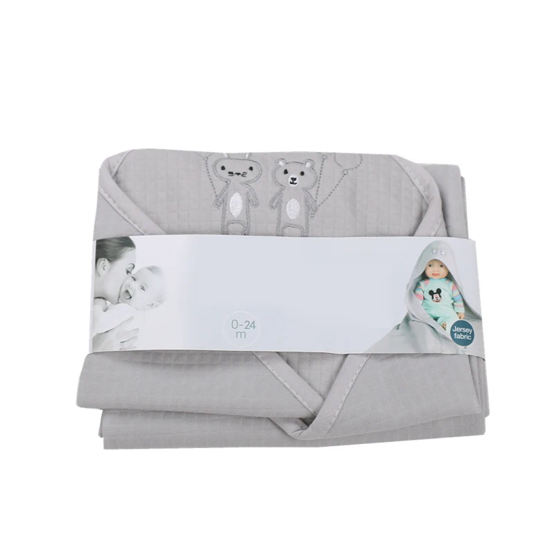 Детские полотенца, хлопковые полотенца для новорожденных детей, Мультяшные животные, одеяло с капюшоном, дышащие, для мальчиков и девочек, мочалка, одеяло, мягкие полотенца - Цвет: gray