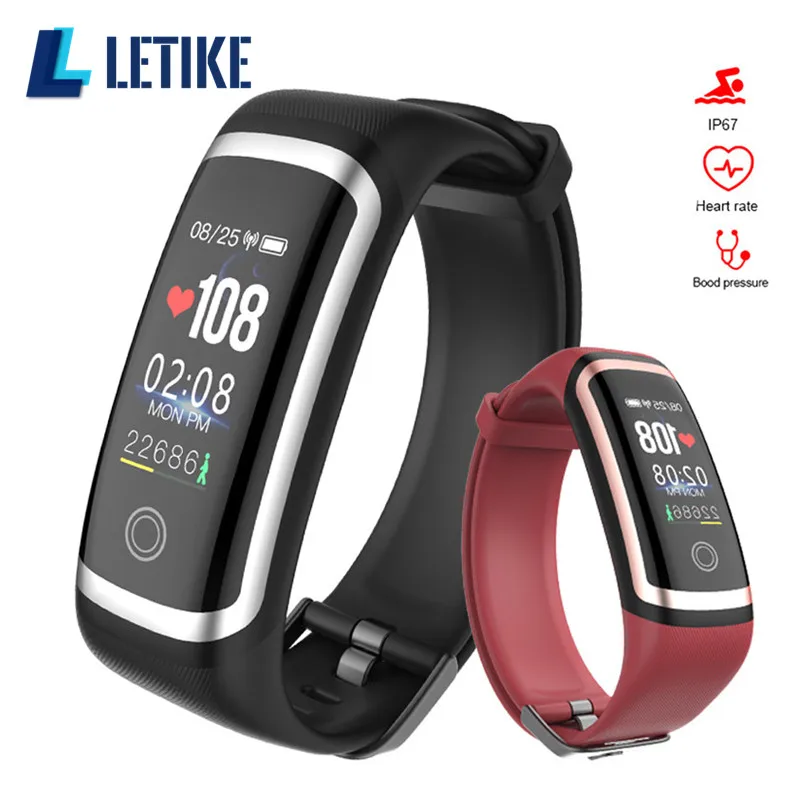 

Letike Color-screen Smart band men Fitness Tracker blood pressure Heart Rate Monitor sport bracelet smart watch For women