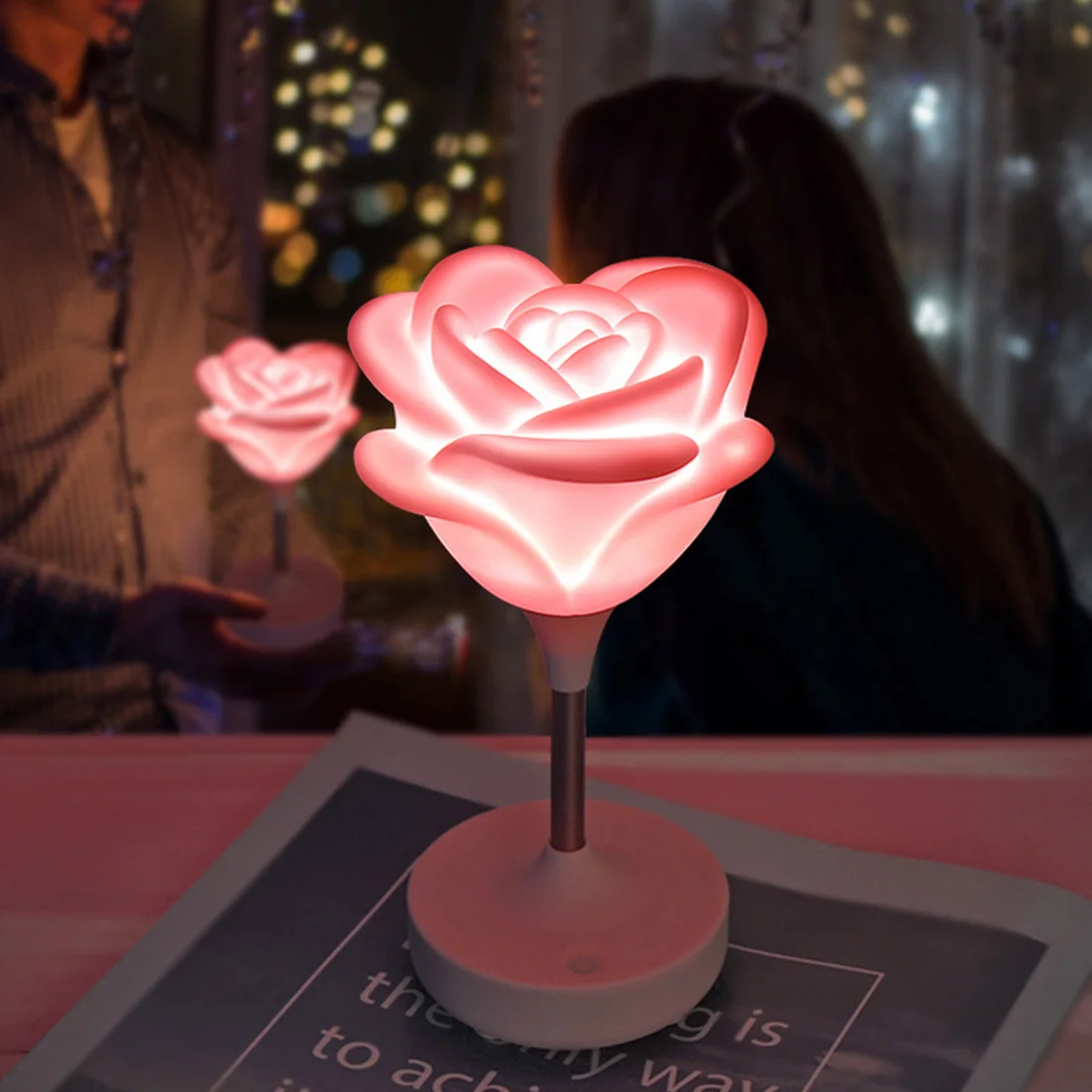 Роза светодиодный романтический ночник сенсорный диммер Атмосфера ночь для кормящих лампа домашний Декор подарок