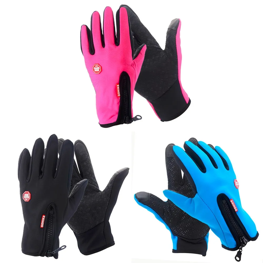 Мужские сенсорный экран для женщин перчатки для альпинизма велоспорта на открытом воздухе спортивный с полными пальцами вождения зимние теплые варежки для мобильного телефона девушка Fema