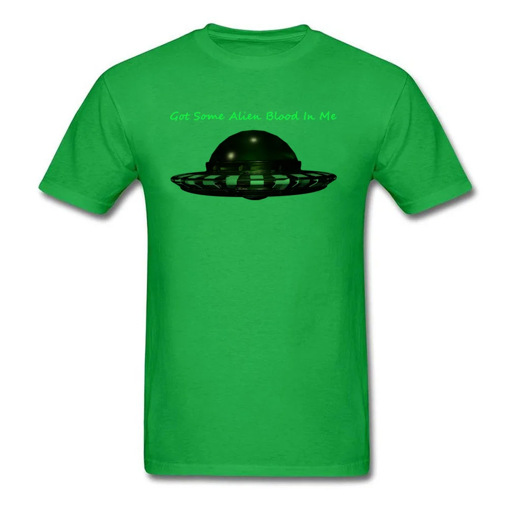 New Design Men T-Shirt Casual Custom Tops & Tees 100% Cotton Short Sleeve Normal T-shirts Crew Neck Wholesale Got Some Alien Blood In Me green