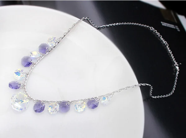 Эффектное ожерелье новые женские Роскошные Кристаллы от Swarovski Изысканная