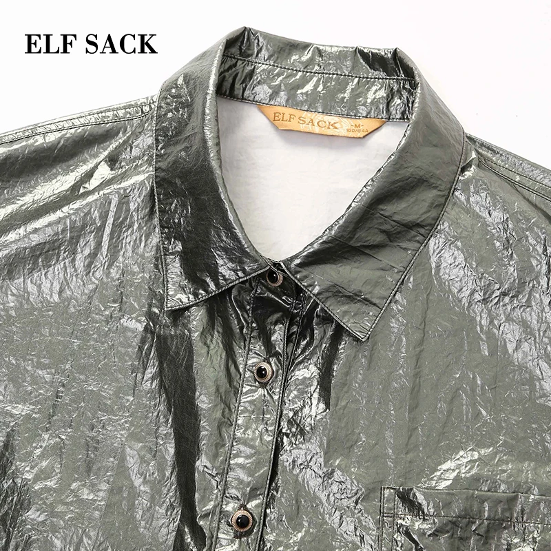 Женская блузка ELFSACK с длинным рукавом и отложным воротником европейский