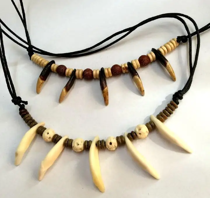Горячая 2 шт тибетские украшения амулет белый зуб клыки собачье ожерелье Регулируемый подарок yqt001