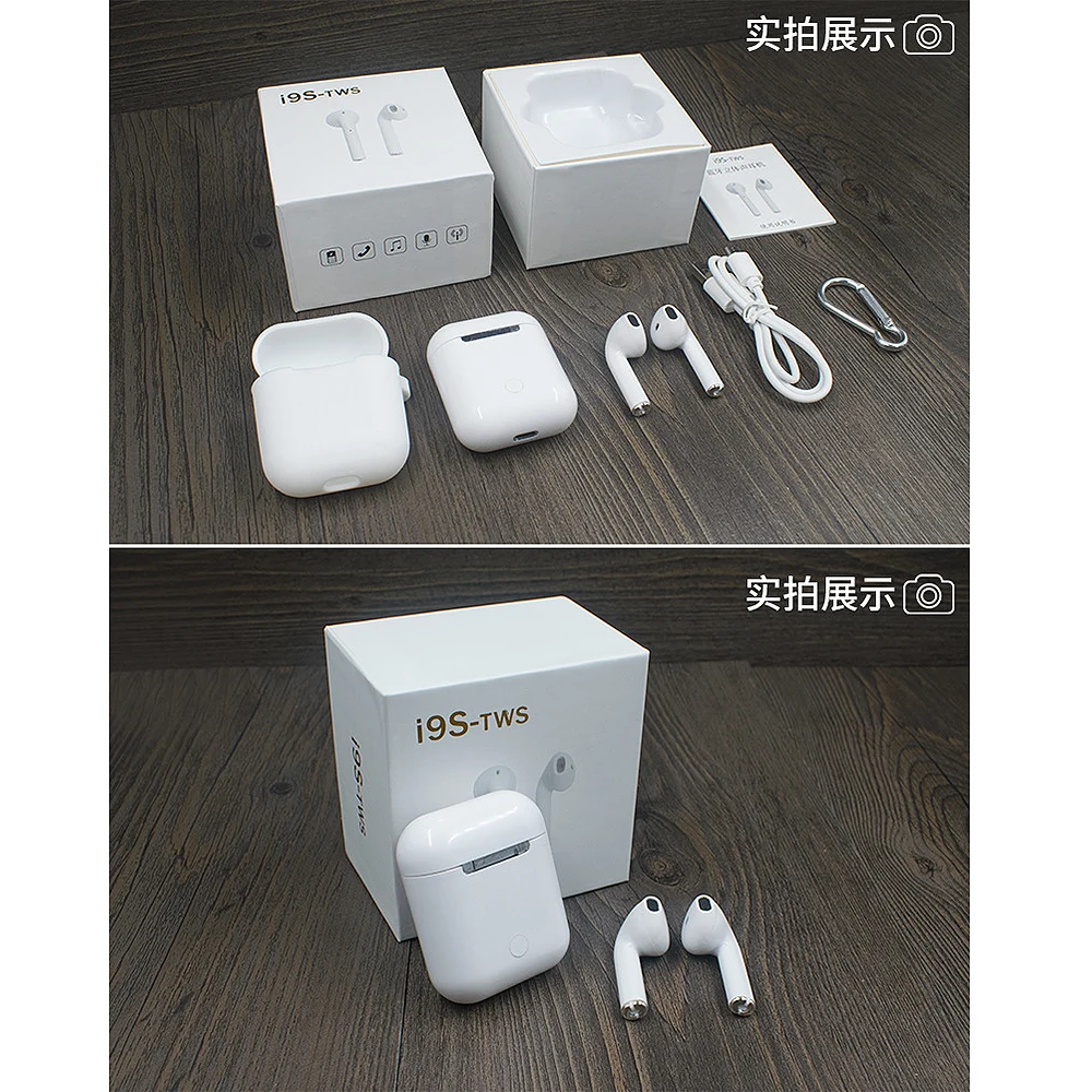 

I9S I10S Tws Double Mini Air Pod Wireless Bluetooth Earphone Earbuds with Charging Box Mic for Xiaomi Meizu Pk Mi Airdots Pop 7