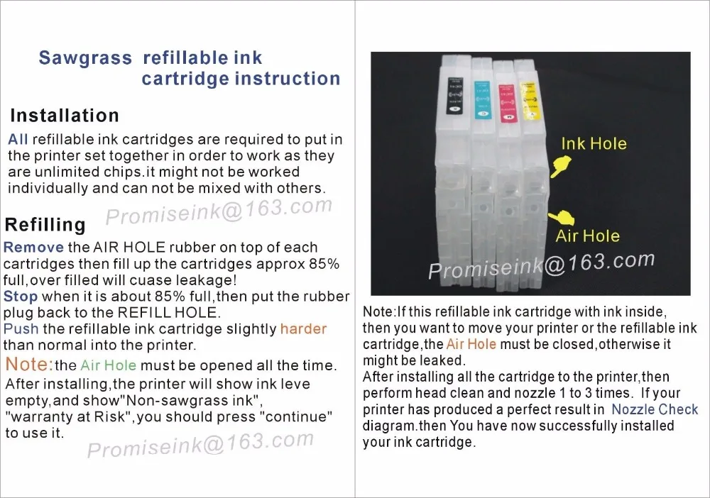CEYE for SAWGRASS SG400 SG800 SG400NA SG400EU SG800NA SG800EU Printer Refillable Ink Cartridge Empty GC41