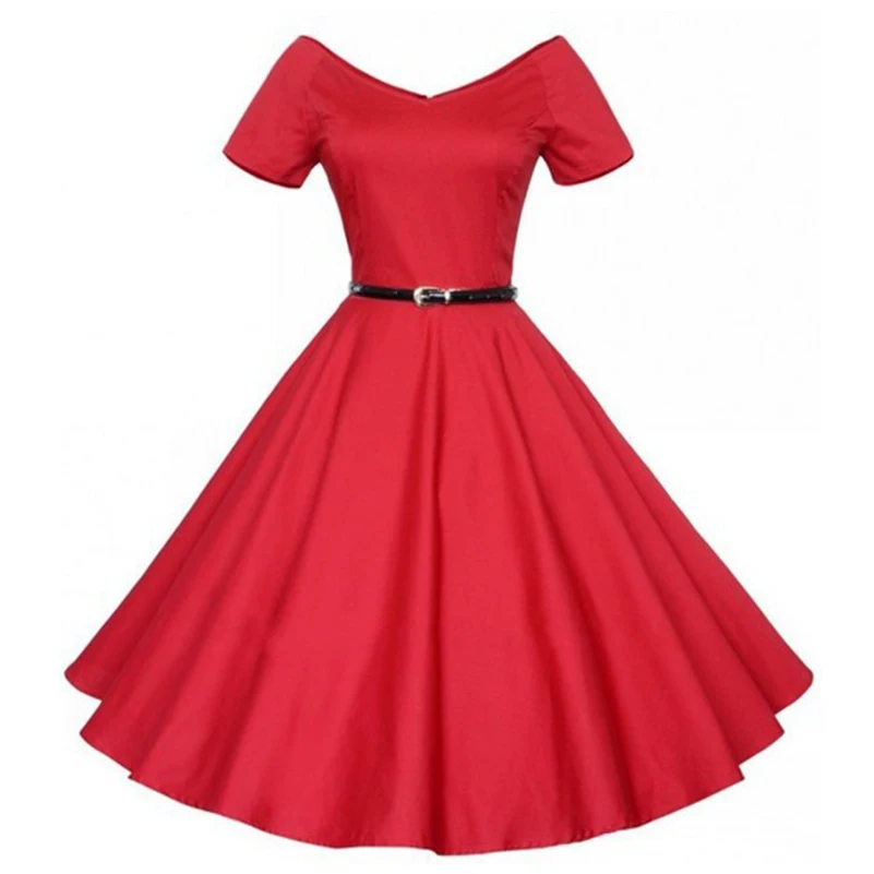 Midi Dresses for Women Tunics Party Dress Evening 50S 60S Rockabilly Dress Plus Size Audrey