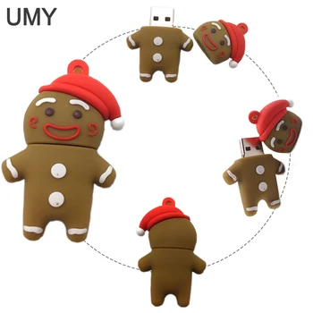 

USB flash drive pen drive 4GB 8GB 16GB 32GB 63GB cartoon gingerbread man memory stick creative gift cute biscuits boy pendrive