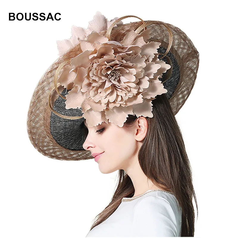 High quality big fascinators women kentucky derby hats vintage royal