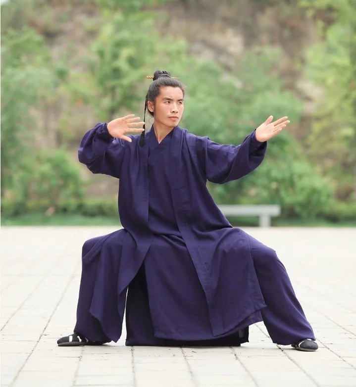 Мужская униформа кунг фу тай чи Wudang даосский халат шаолинского Моха льняная