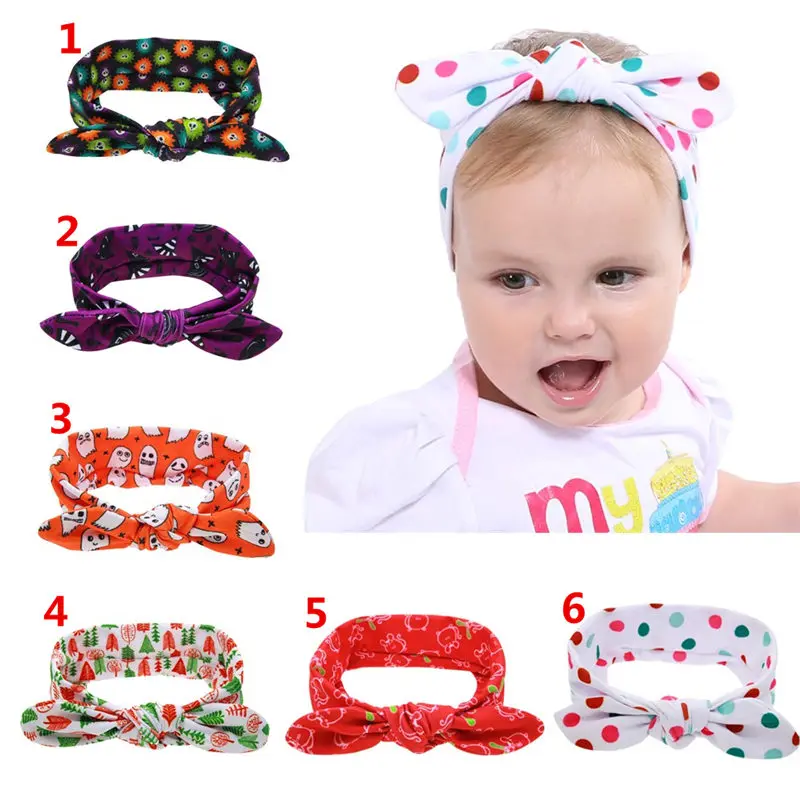 

Baby Girl Headbands Turban Knotted Hairbands Rabbit Ear Bows Hair Bands Halloween Headwear